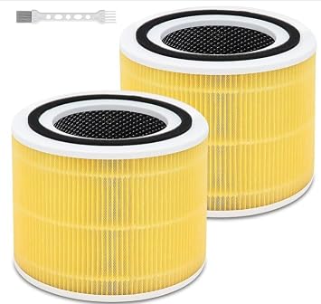 2 Pack Core 300/Core P350 Compatible with LEVOIT Core P350/Core 300 | and Core 300S, Grade True Filter High-Efficiency Activated Carbon, Compare to Part # Core 300-RF yellow-2 Pack