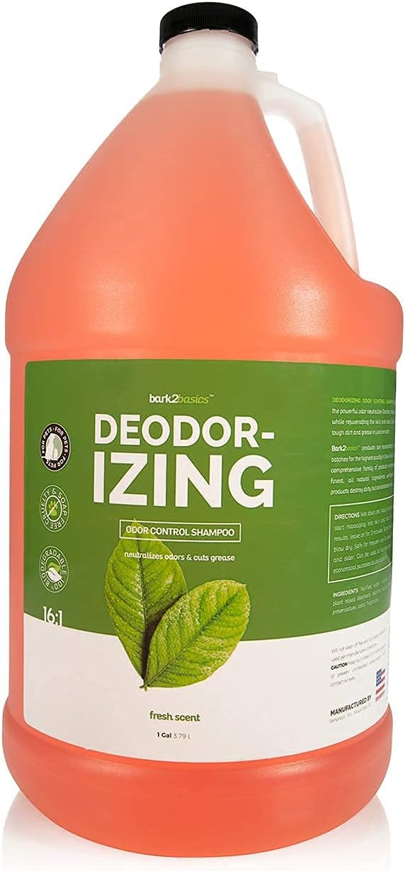 Bark 2 Basics Deodorizing Dog Shampoo, 1 Gallon | Powerful Odor Neutralizer Odortrol, Naturally Derived Ingredients, Eliminates Smelly Pet Odors, Powerful Deodorizing Formula, Professional Grade