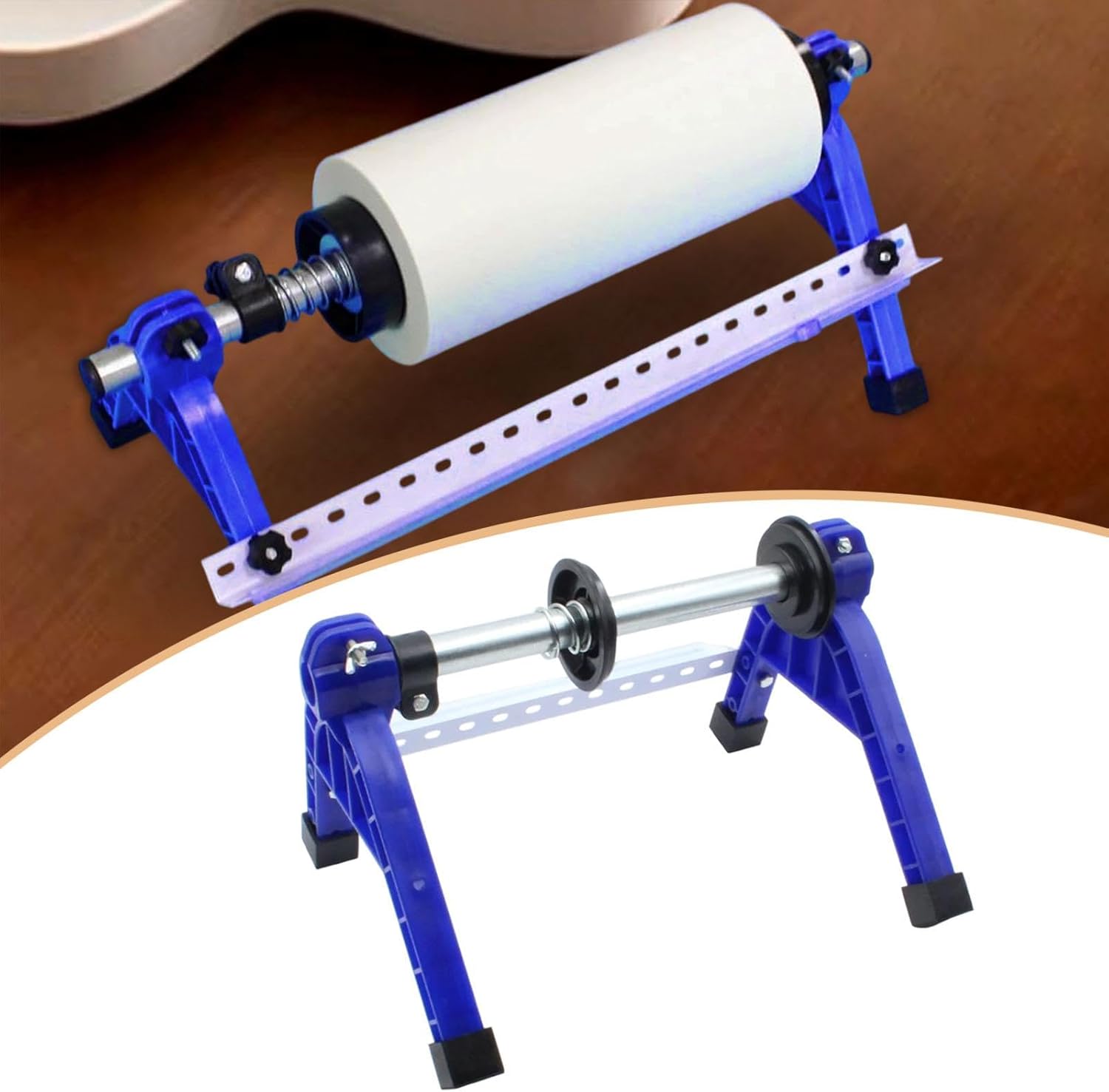 Table Stretch Film Dispenser – Cling Wrap Roll Dispenser & Food Wrapping Machine for Packaging, Moving, Shipping (Stable Stand Design)