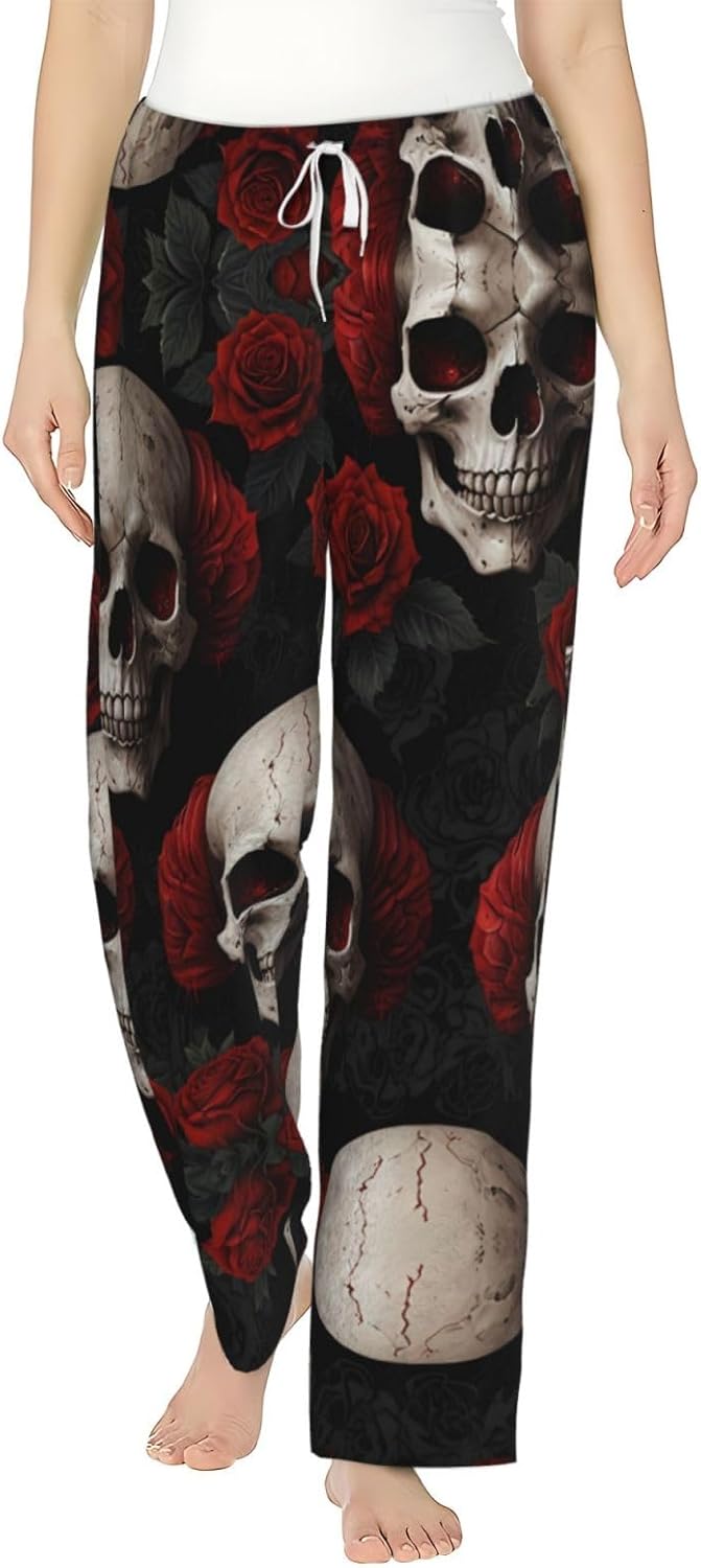 Sheep Head Gothic Printed Women's Flannel Pajamas - Stylish Home Wear - 3X-Large