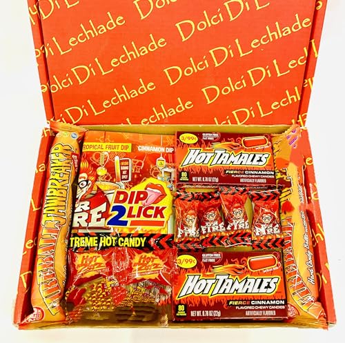 Cinnamon spicy hot American sweets box by Dolci Di Lechlade - Atomic Fireball Hot Tamales