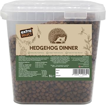 Extra Select Premium Hedgehog Dinner Nutrient-Rich Dry Hedgehog Food for Year-Round Feeding - 5L Tub