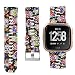 Allbingo Fitbit Versa Cute Bands,Women Men Replacement Strap Wristband for Fitbit Versa Smart Watch (Skeleton Flowers, Small)