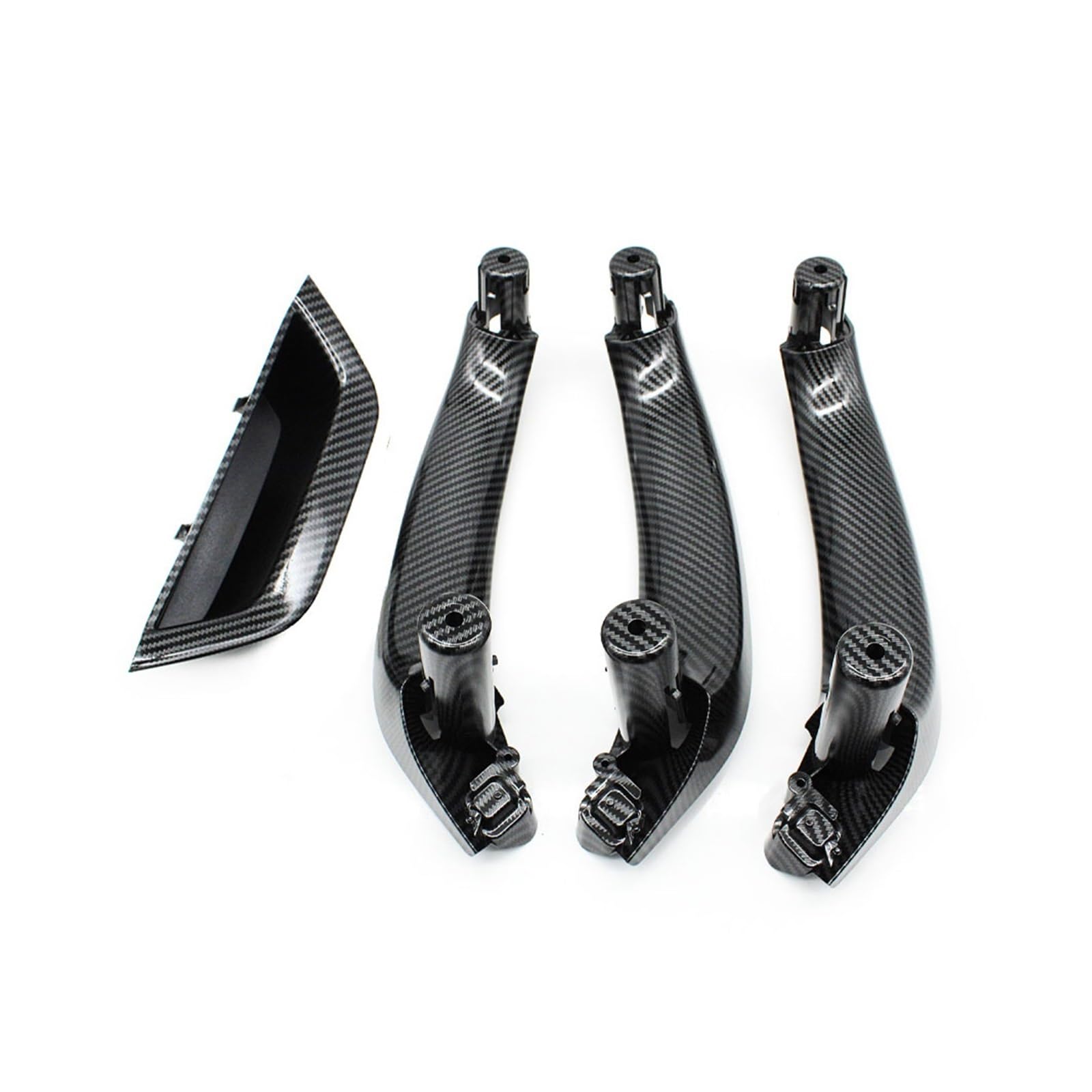 PBPLZWVWA Car Inside Door Handle Pull Trim Cover for X3 X4 F25 F26 4PCS Passenger Door Inside Handle Cover Armrest Panel Inner Pull Trim LHD RHD(LHD-Carbon Fiber)