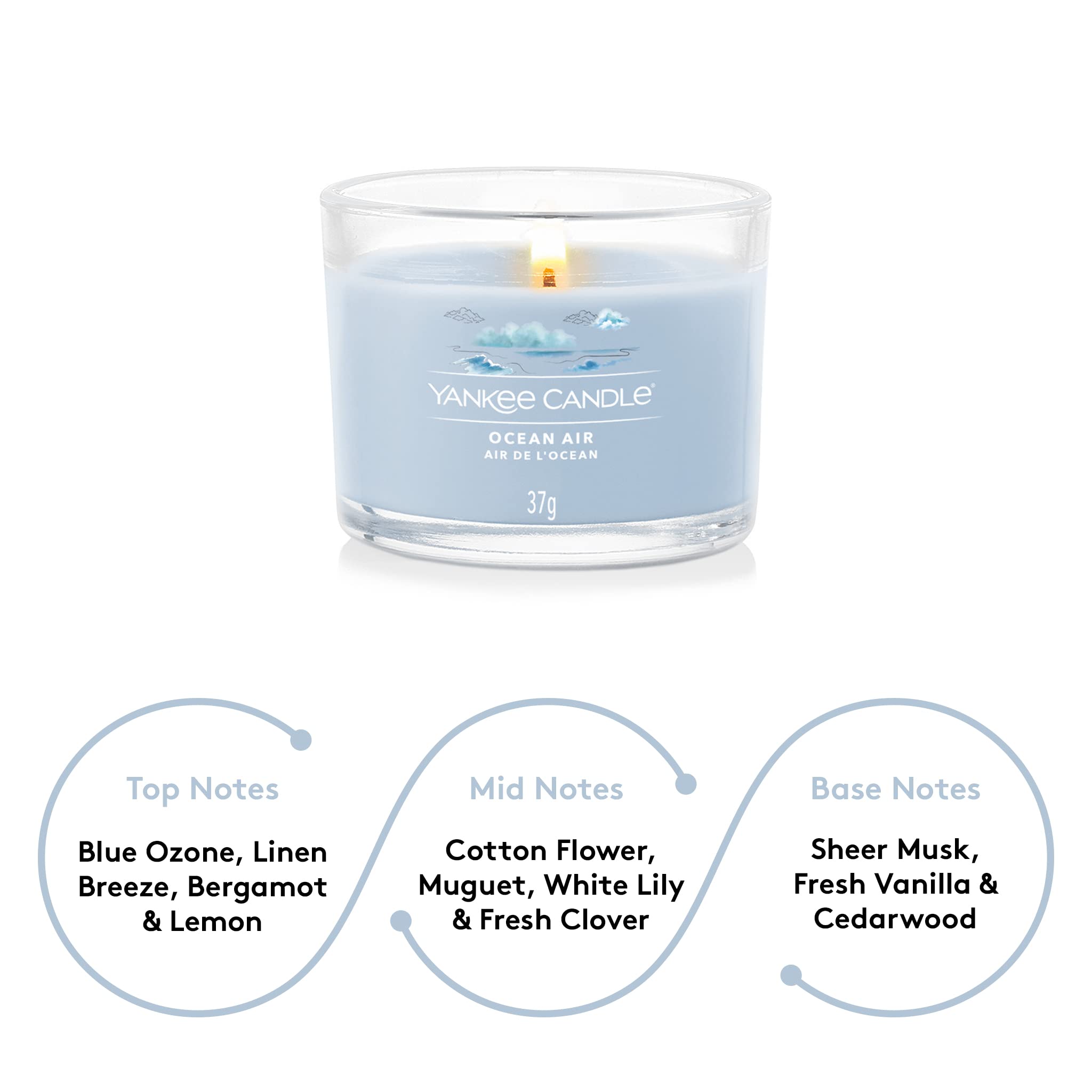 Candela Profumata Votiva In Vetro Yankee Candle – Fragranza Ocean Air (Brezza Marina)