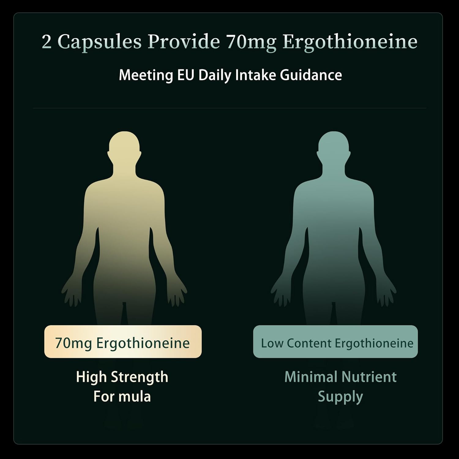 MixPower L-Ergothioneine(EGT) 70mg Capsules, High Potency Antioxidant Supplement to Support Cellular Integrity, Energy, Relaxation & Healthy Sleep, Lab Tested, Vegan, Non-GMO, Gluten Free, 60 Count