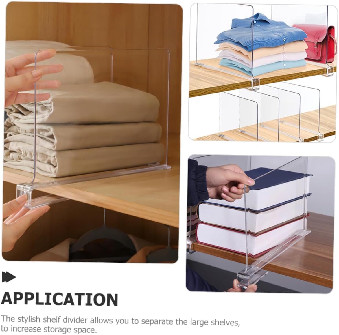 6pcs Closet Organizers and Storage Shelf Separators Dividers for Closets Shelf Separator Organizer for Clothing Storage