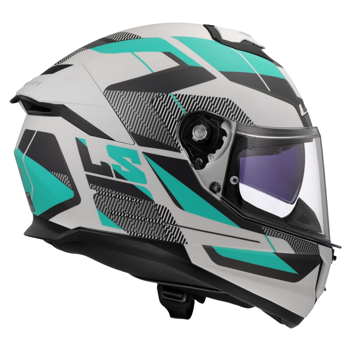 LS2, Integraler Motorradhelm STREAM II ROAD Matt Cyan Light Grey