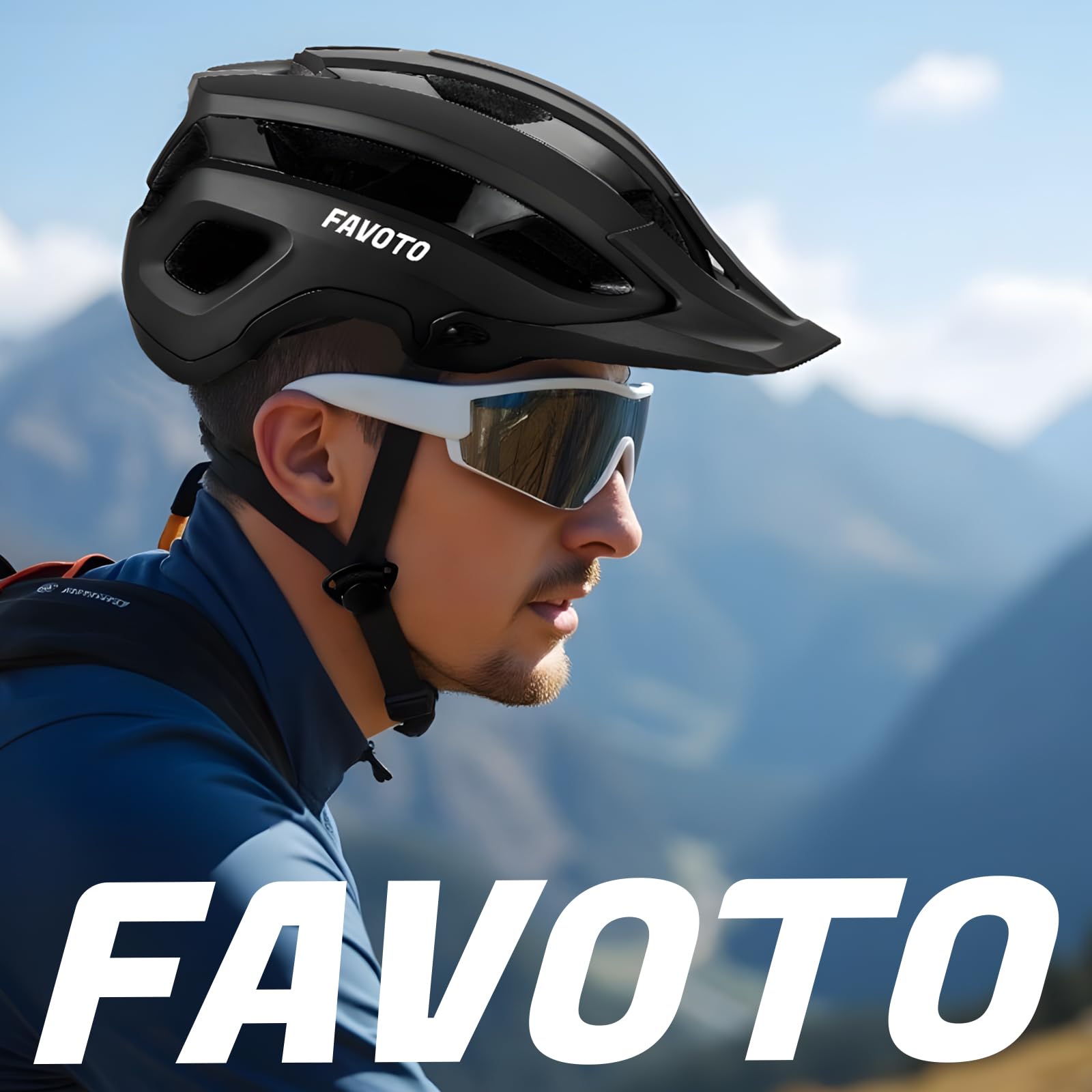Favoto Casco Bicicleta Adulto Unisex - Casco Ligero de Bicicleta de Montaña (MTB) con Triple Capa de Protección, 14 Ventilaciones, Visera Desmontable y Forro Lavable