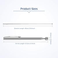 Vista 2 de 12 herramientas telescópicas de recogida de imanes en 2 libras, dispositivo magnético con clip de bolsillo, herramienta magnética para recuperar