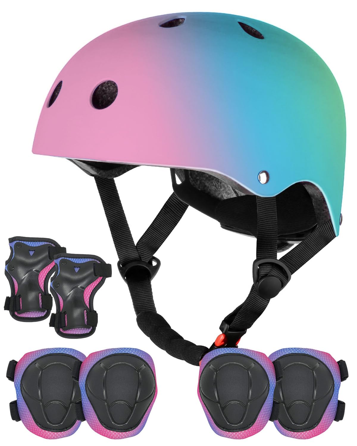Casque de vélo pour enfants de 3 à 8 ans, offrant une protection de sécurité pour le cyclisme, la planche à roulettes et la trottinette, cadeau d'anniversaire pour enfants (bleu dégradé)