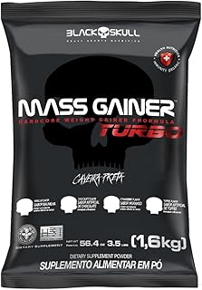 Refil Mass Gainer Turbo Baunilha 1,6Kg, Black Skull
