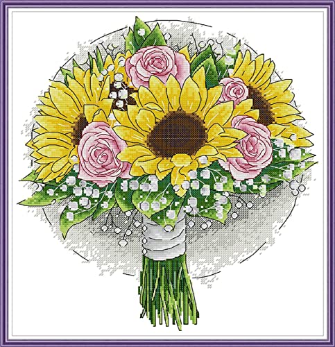 Peinture au diamant 5D kit complet de strass motif fleur de tournesol pour broderie 30x40 cm