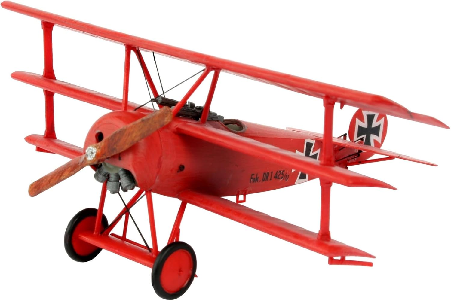 Side view of an assembled Revell Fokker Dr.1 Triplane model