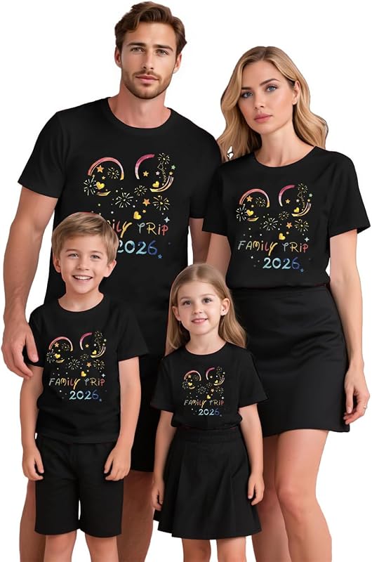 Family Matching Shirts Magical Vacation Graphic Tees | Matching family shirts for vacation trips, theme park days and summer adventures, perfect for fun family photos and memories