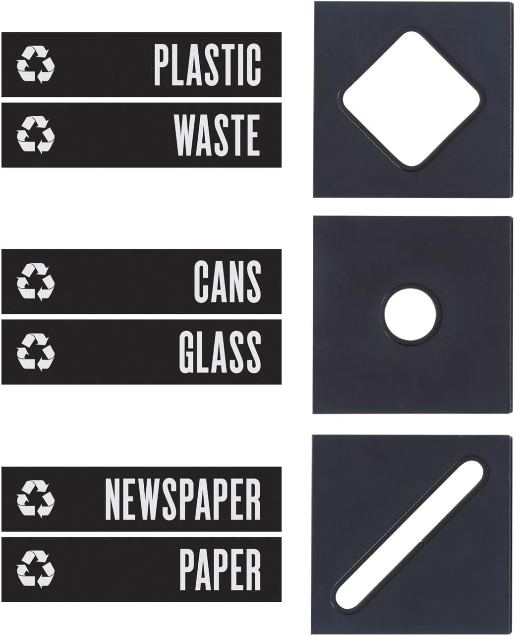 Safco 2989BL Public Square Recycling Containers Lid 15 1/4 x 15 1/4 x 2 Black