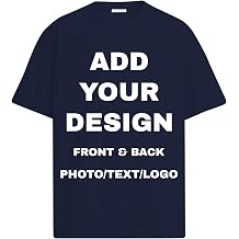Personalized Custom T Shirts for Women Men T-Shirt Front Back Add Your Own Design with Image Text Logo