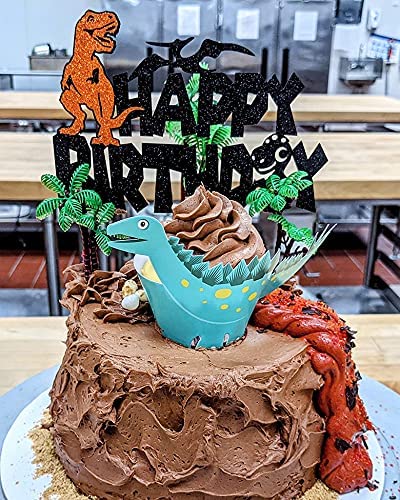 Obuy 12Pieces 3.15-Inch And 5.5-Inch Green Palm Tree Cake Topper Decorated With Coconut Cake Topper Cake Decoration Or Model, Sand Table Decoration. #TOP5