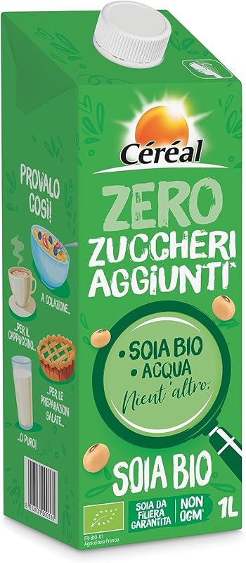 Céréal Bevanda vegetale di Soia Biologica, Bevande senza lattosio, con Proteine vegetali della Soia BIO, 1 L