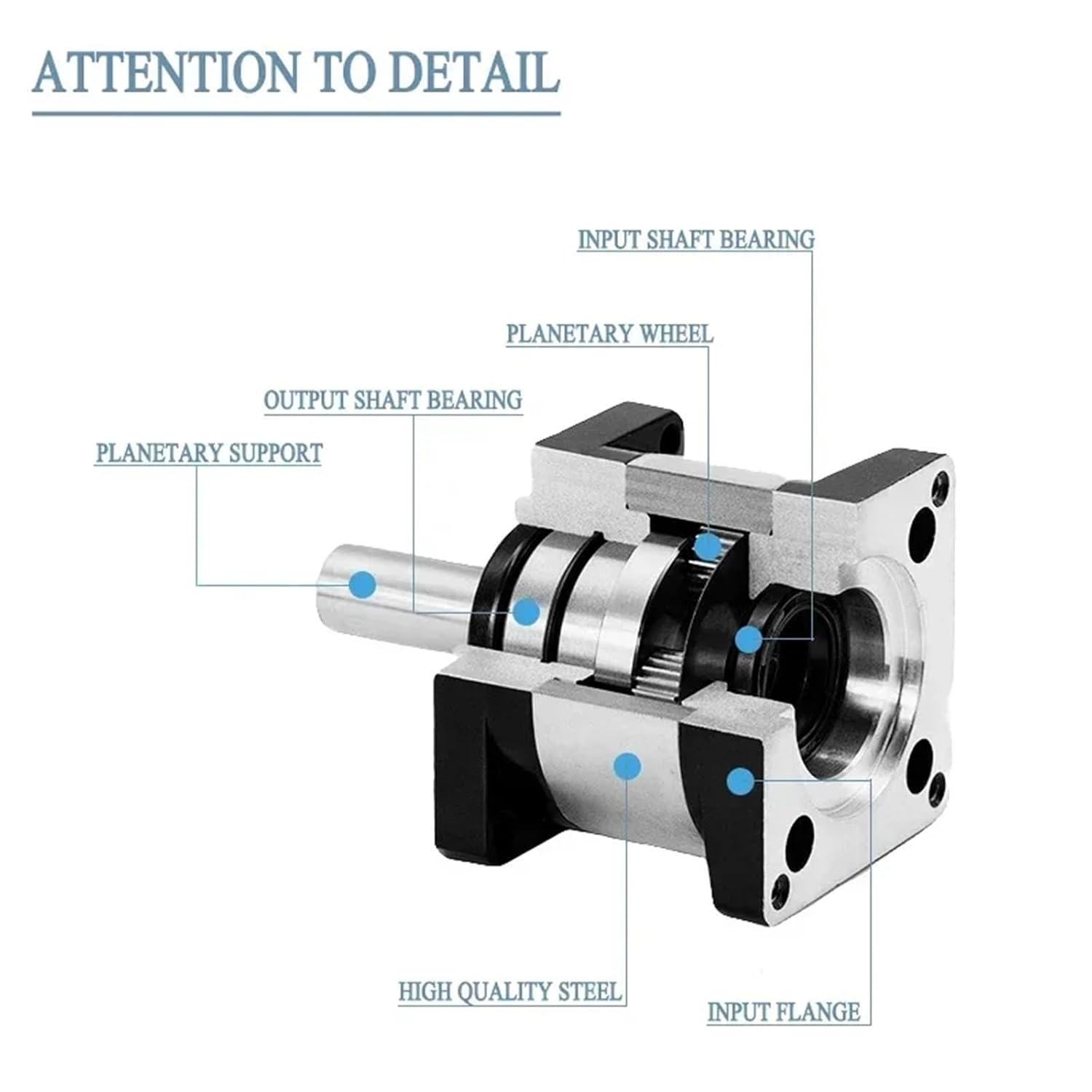 Planetary Gearbox 57 Motor TB6600 Driver Kit Ratio 4~100 14mm Output Nema23 Open Loop/Closed-Loop Stepper Motor Reducer(8mm Input,Ratio 20 to 1)