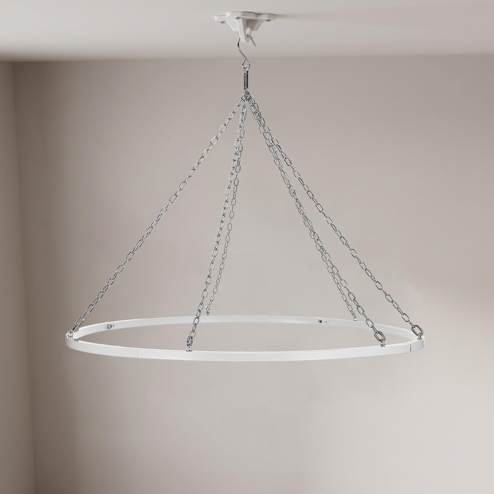 Toddmomy Kit per Appendere Drappeggi da soffitto in Metallo Metallico per 6 Pannelli, Kit di Fissaggio con Cerchi in Metallo Argentato per baldacchino da soffitto, Anello per baldacchino da