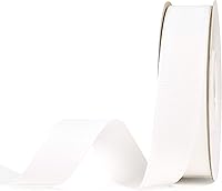 Vista 107 de Rollo de cinta de grogrén sólido YAMA de 5/8 pulgadas - 25 yardas para cintas de envolver regalos, blanco