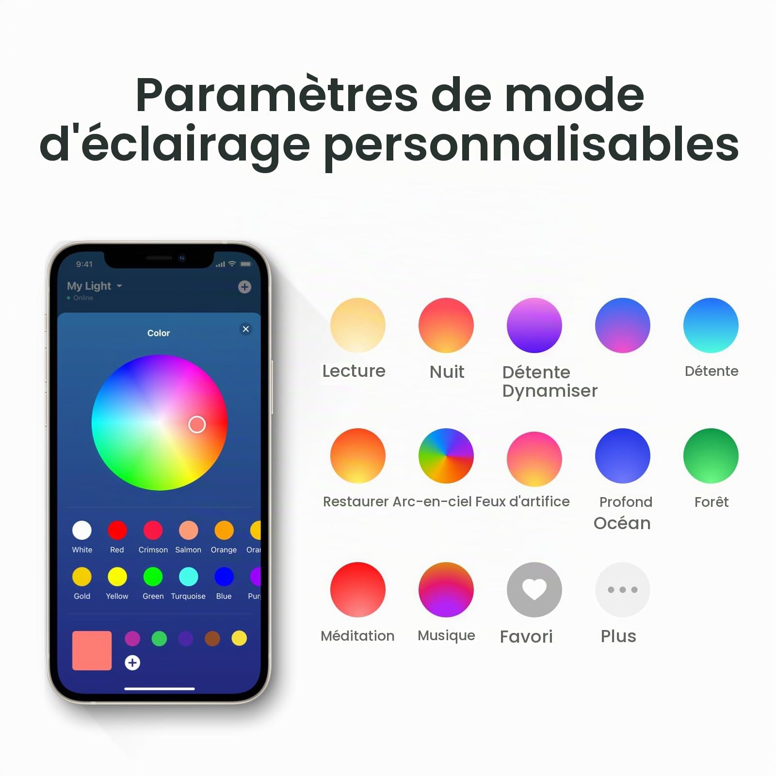 WiiM Lampe d'éveil, Alexa intégrée, Choix de Sons illimités, réveil Matin Tout-en-Un, Machine à Sons, routines de Sommeil et Plus (Argent Poli)