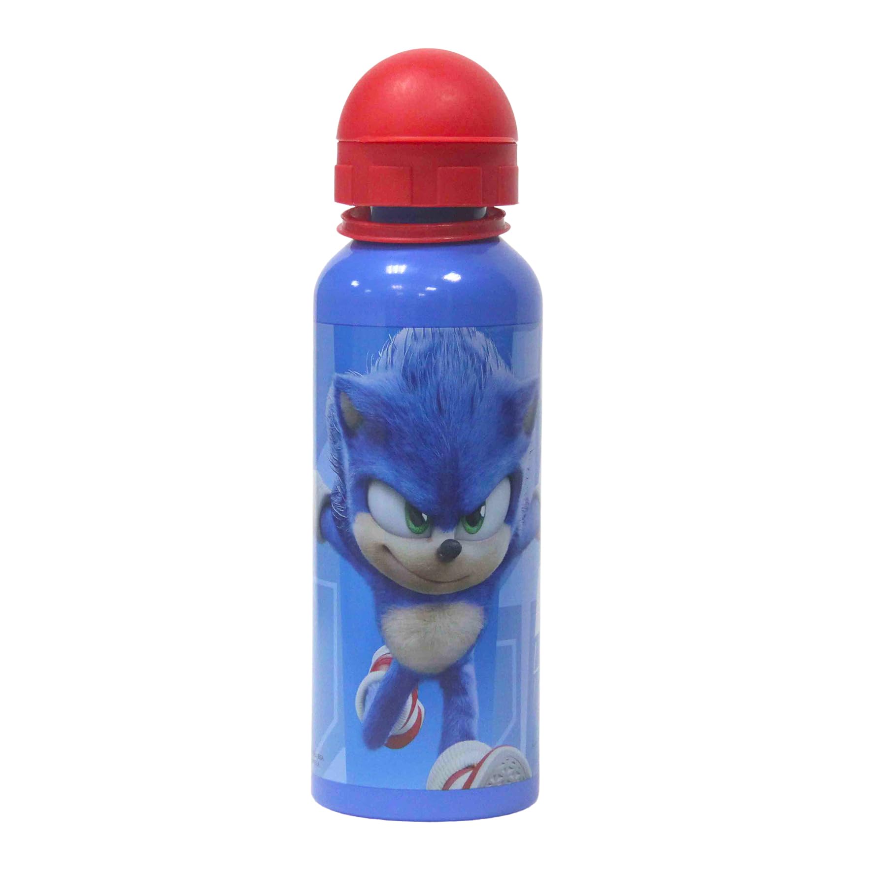Om Supplies Sonic Characters Aluminium Sports Bottle 520Ml - Holiday, Back To School Water Drinking Kids Lunch Children (Sonic)