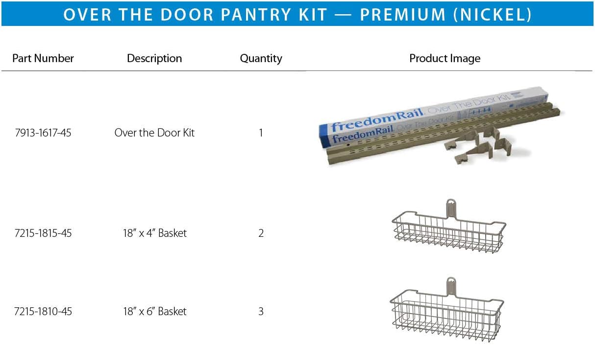 Organized Living Over the Door Pantry Kit - Premium, Nickel