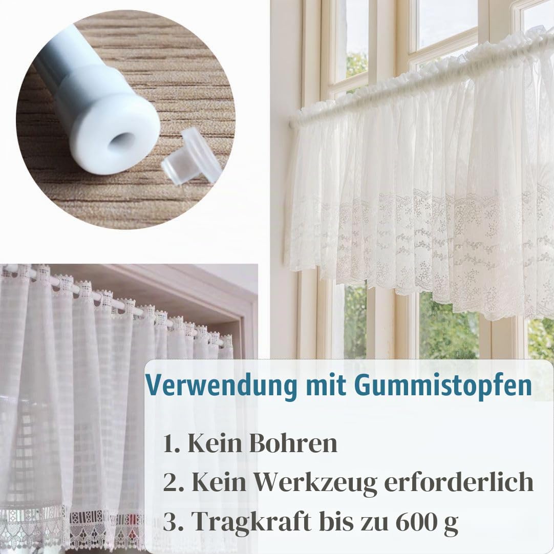 2 Stücks Klein Klemmstange 60-90cm, Stange ohne Bohren, Gardinenstange Klemmbar, Vorhangstange Klemmstange für Fenster, Store, Kleiderschrank (90CM-120CM,Φ7.6&9.6mm) Küche, Haushalt & Wohnen