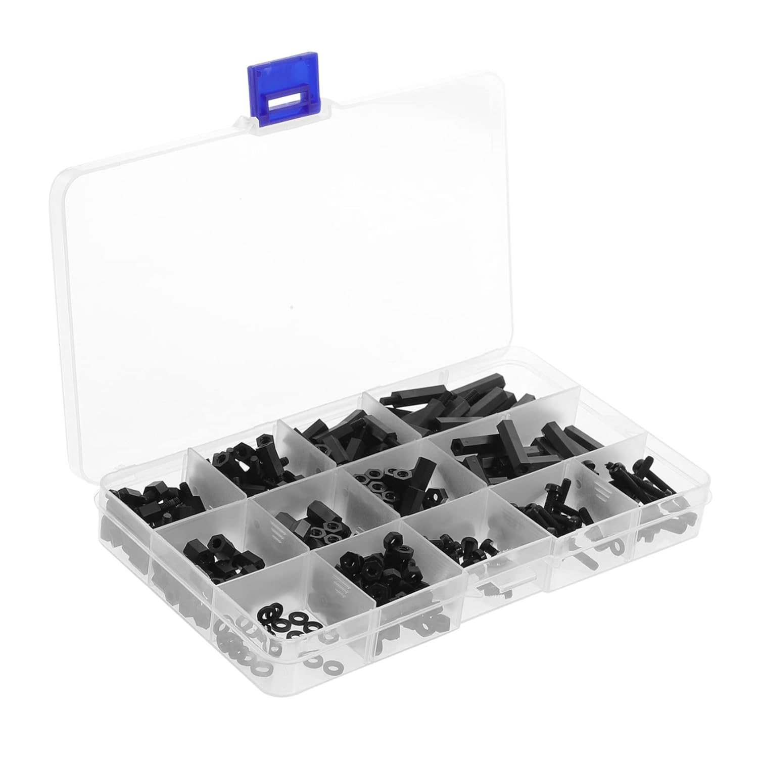 4sets Nylon Hexagon Screws and Nuts Assortment Kit for Fastening Includes Screws Washers and Spacers for PCB Drone and Motherboard Fixing