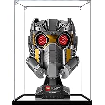 Acrylic Display Case for Lego 76251 Star-Lord Helmet Building Set Dustproof Display Box & Showcase, Display Box Compatible with Lego 76215 -Only Display case 2mm+Mirror