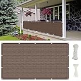 Balkon Sichtschutz 200 x 45 cm HDPE Gewebe, Uv-Schutz, Balkonverkleidung Balkonbespannung, mit Kabelbinder Und Kordel, für Camping Swimming Pool, Braun