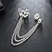 Rhinestone Crown Long Chain Brooch.Gold Silver Tassel Brooch Pins,Retro Crystal Suit Pins Collar Coat Pin for Men's Accessories Pin Husband Gifts (Silver)