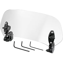 28.5cm Windshield - Adjustable Clip Wind Deflector, Clear Lens, Universal Fit for Most Motorcycles &amp; Scooters