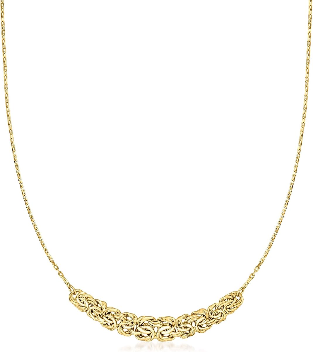 Ross-Simons 18kt Gold Over Sterling Byzantine Center Necklace. 18 inches