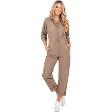 Womens Relaxed Fit Twill Utility Coverall Jumpsuit
