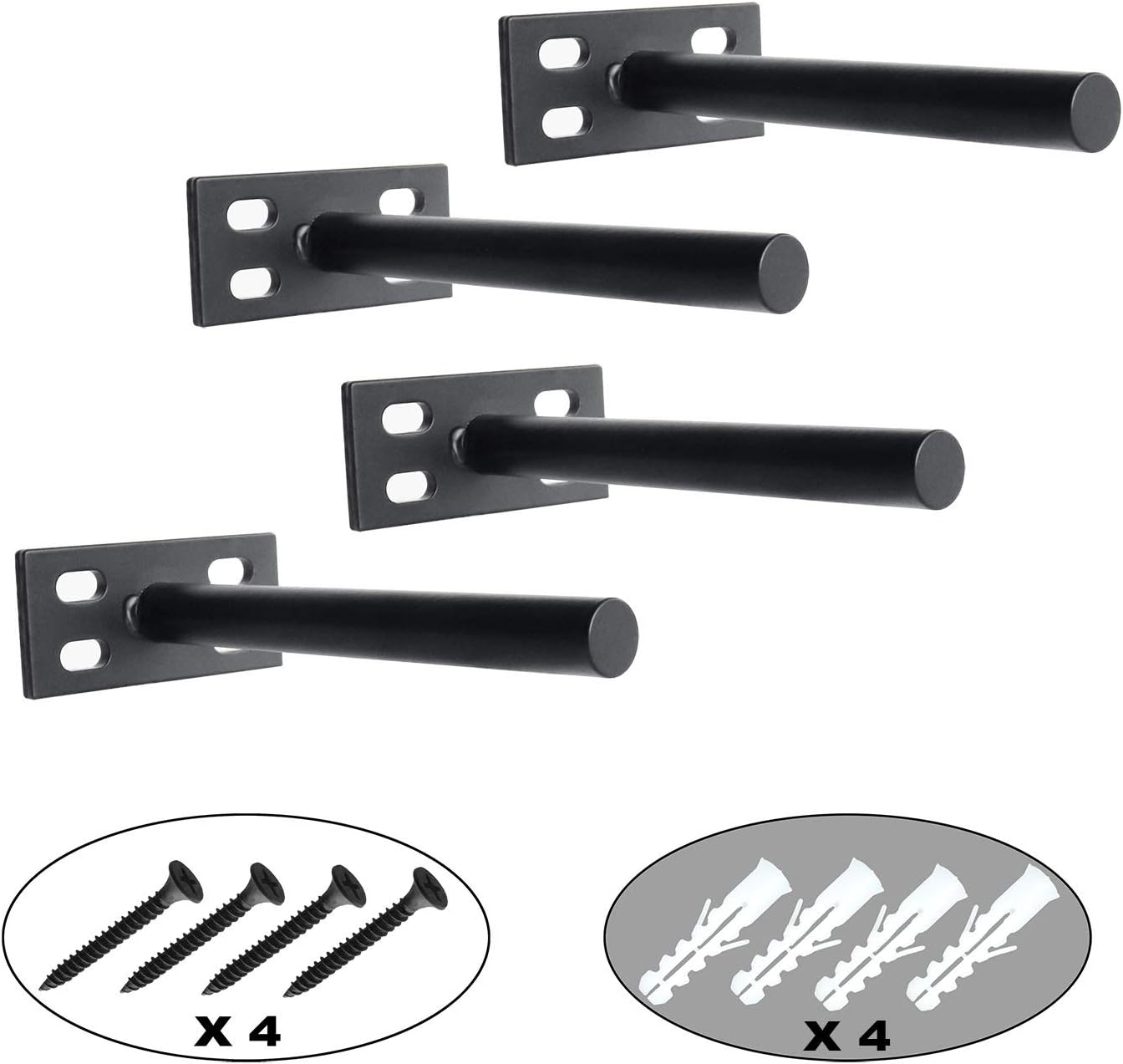 Shelf Supports,Hidden Floating Shelf Brackets,Heavy Duty Blind Shelf Supports, Solid Metal Steel Wall Mounted Shelves Ideal for Custom Shelving,Hidden Shelves & Home Wall DIY (6 inch(4 pcs))