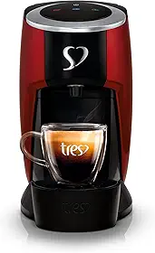 3 Corações TRES Cafeteira Espresso e Multibebida Touch Vermelha - 220V