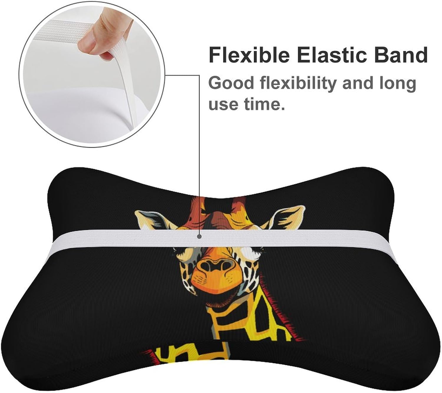 Funny Giraffe 2 Pack Car Neck Pillow Car Headrest Soft Car Pillow for Most Cars
