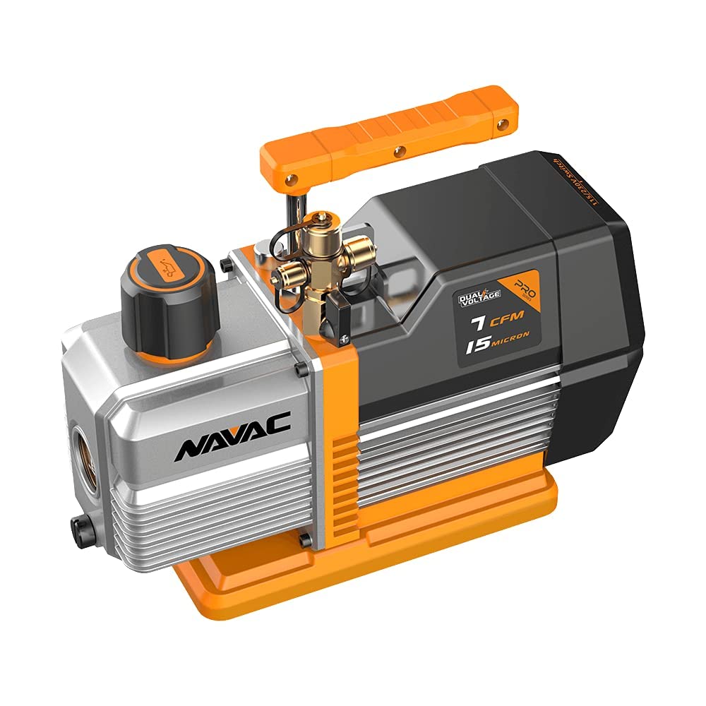NAVAC NP7DP Pro Series Vacuum Pump, 7 cfm, Dual-Stage, 15 Microns, Dual-Voltage: Industrial & Scientific