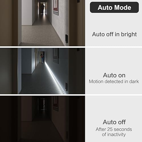Miniatura 2 de WOBANE Tira de luces con sensor de movimiento, luz recargable activada por movimiento, tira LED de 6.56 pies, 60 LED Homelife Bar para armario,