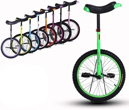 Wheel Unicycles 20 Inch Unisex Unicycle for Kids/Adults, Heavy Duty Steel Frame and Alloy Rim Wheel, Unicycle Cycling Outdoor Sports Fitness, Best Birthday GiftGreen
