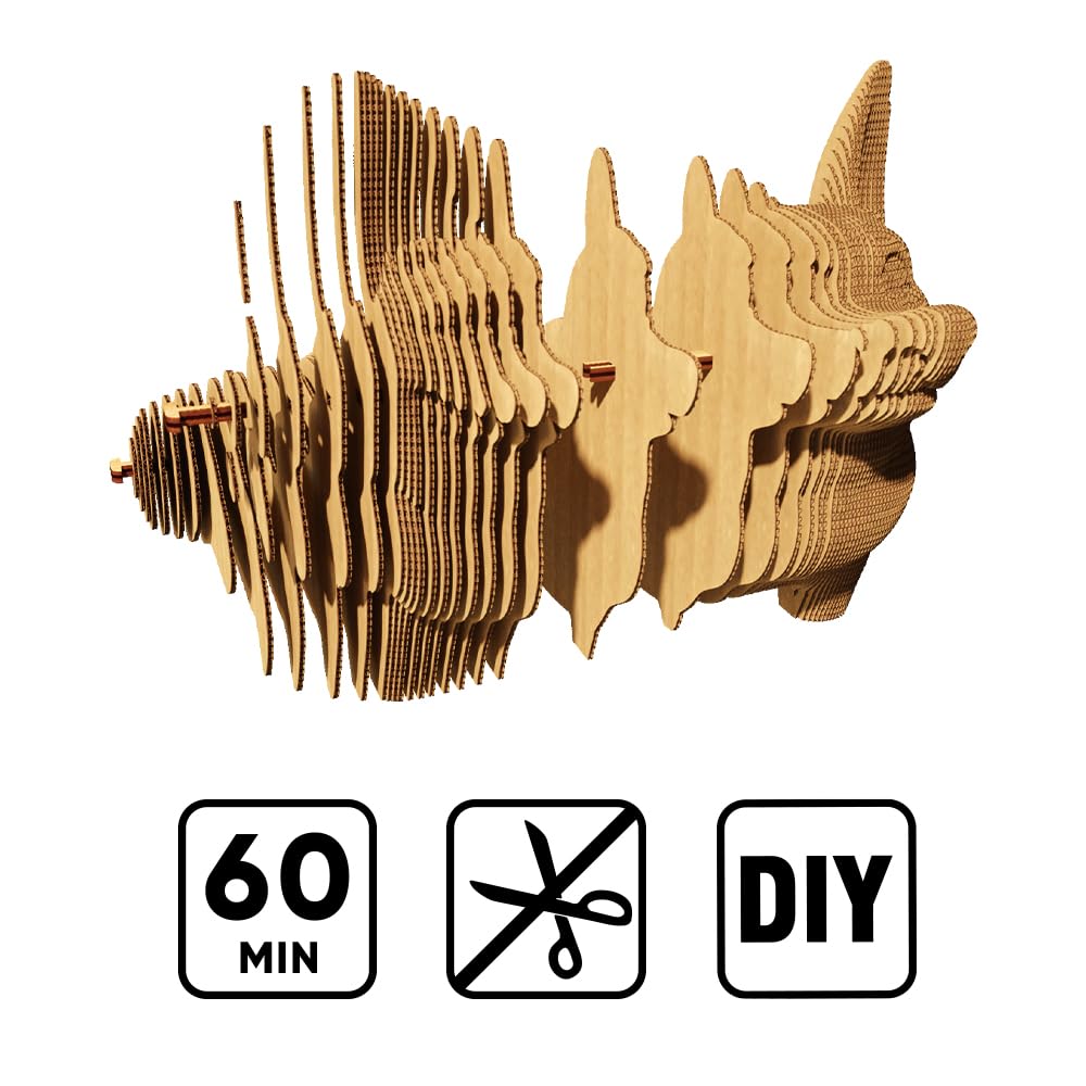 Chien Corgi Puzzle 3D en Carton – Maquette à Monter | 70 Pièces, 21 × 18 × 9 cm – Kit Sculpture DIY à Peindre, Matériaux Recyclés, Ados & Adultes, Idée Cadeau Déco