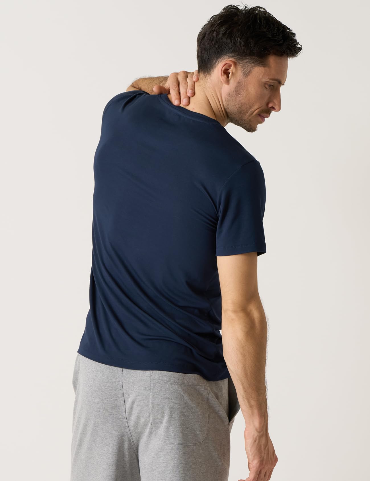 LAPASA Pacco da 2 T-Shirt Uomo Pacco da 2 Micromodal Maglietta Intima Girocollo Canottiera a Maniche Corte Regular Fit M07 M08