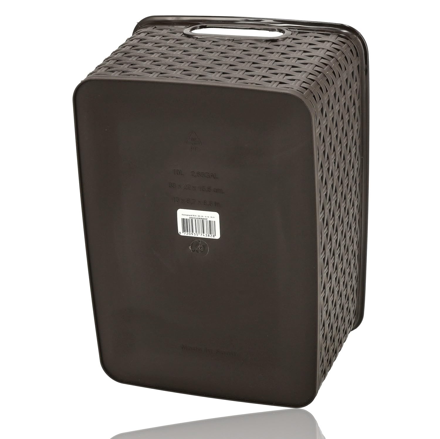 Cesta de almacenamiento 10L Set – Caja de almacenamiento de plástico – Cestas Caja de almacenamiento de caña – Armario, Armario de Cocina y Armario Organizador - 33x22x15,5 cm - Marrón