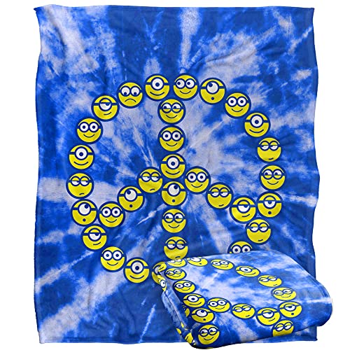 Minions Blanket, 152 x 127 cm, Peace Sign Minions Silky Touch, superweiche Kuscheldecke