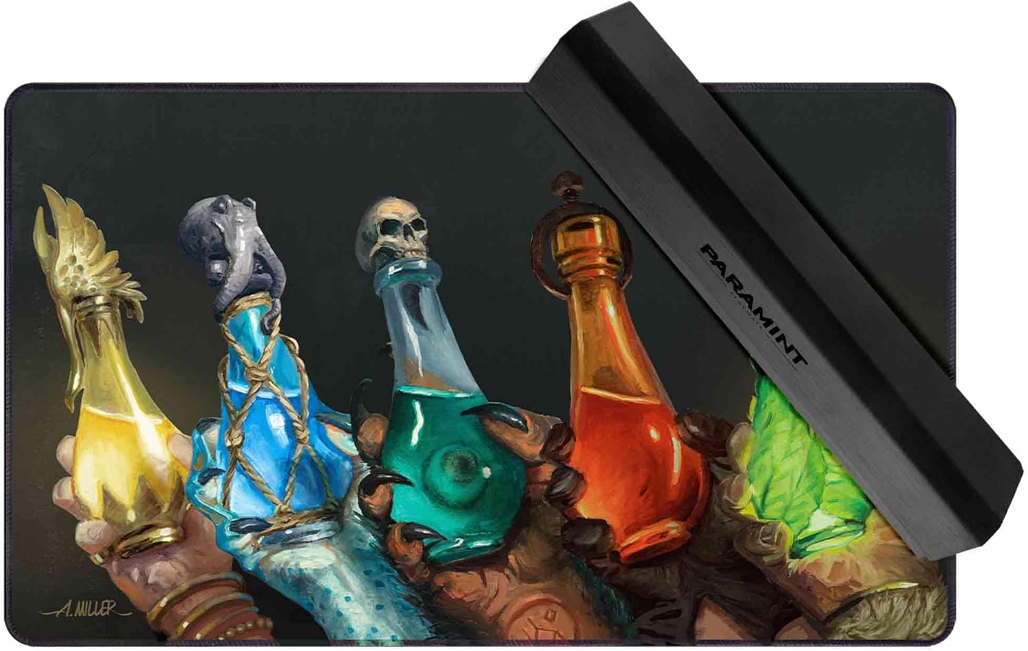 Mana Potions (Stitched) and Matshield Bundle - MTG Playmat by Aaron Miller - Compatible with Magic The Gathering Playmat - Original Play Mat Art Designs & Accessories