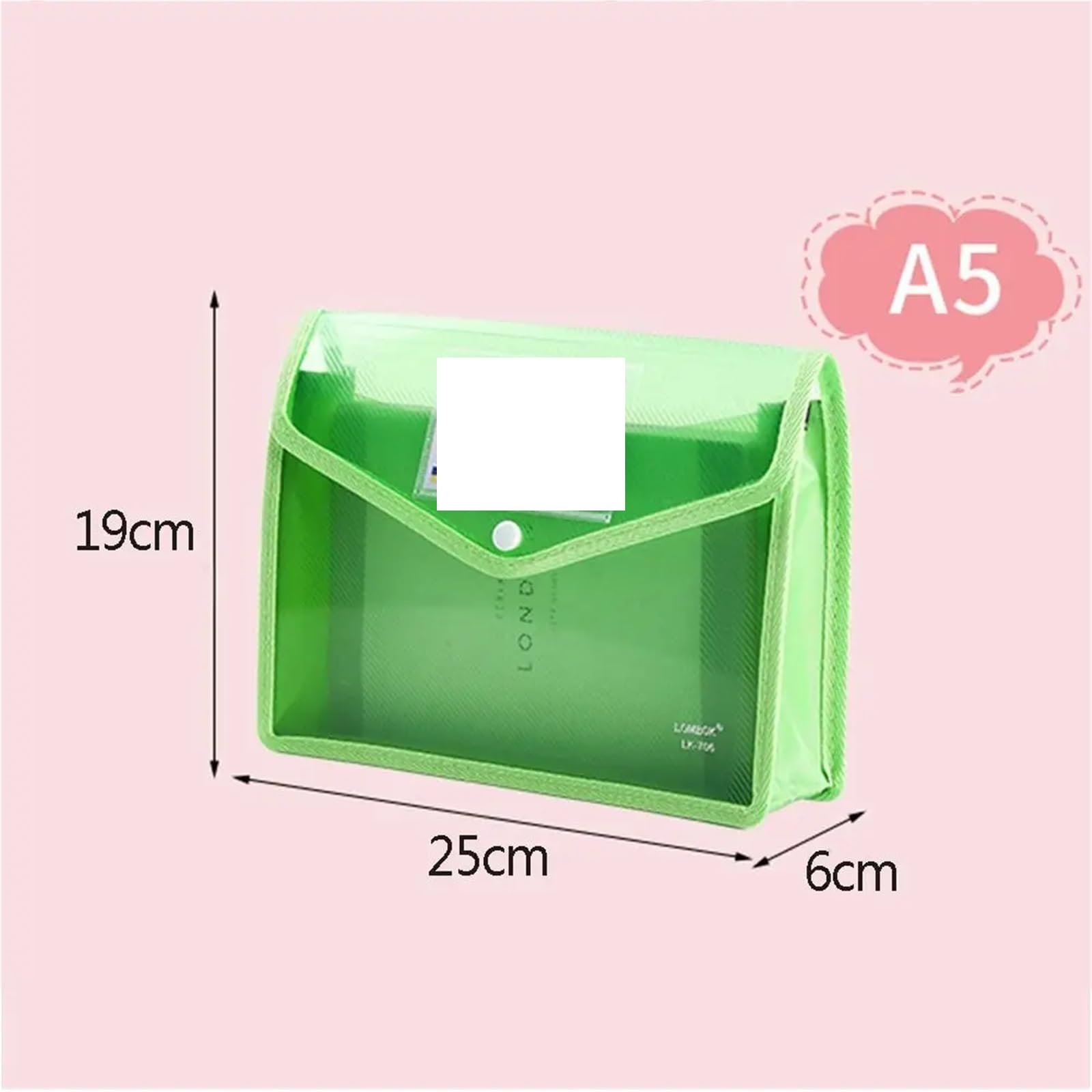 Buste for cartelle di file A5 impermeabili in PVC 20 pezzi(Green)