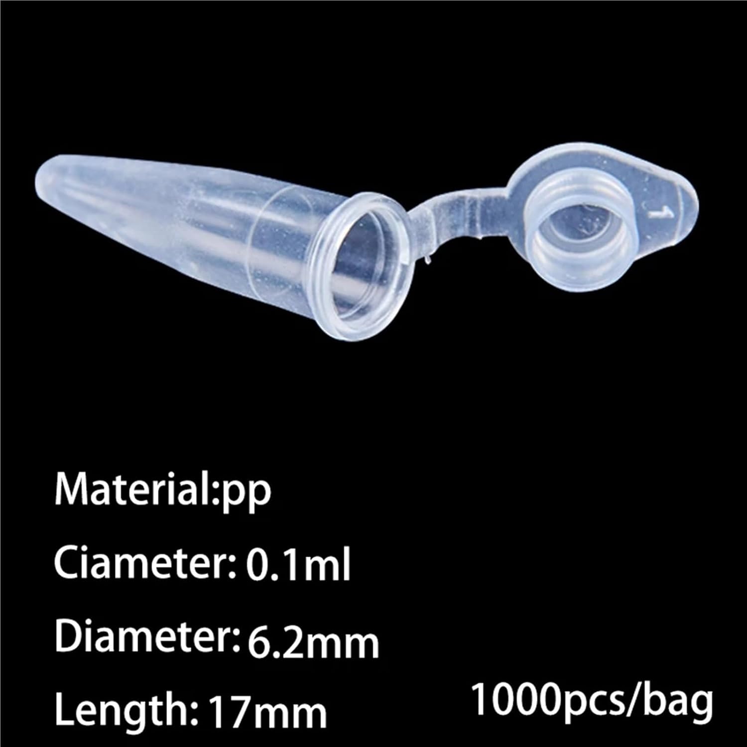 100pcs/200pcs/500pcs/1000pcs Lab 0.1/0.2/0.5/1.5/2/5/7/10/15ml PCR/EP Test Tube Plastic Centrifuge Tube with Gasket Cap(2ml 500pcs)